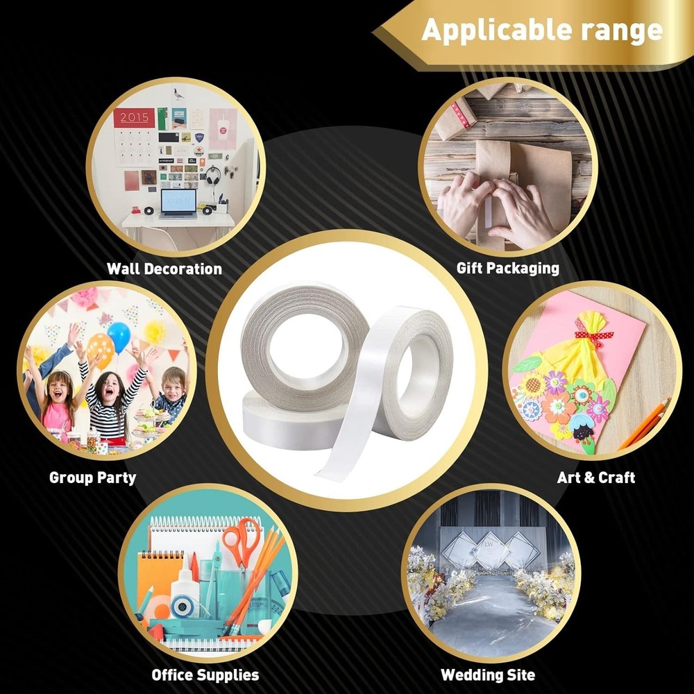 Strong Waterproof Double Sided Tape - 3 Rolls for Endless DIY Crafts & Projects