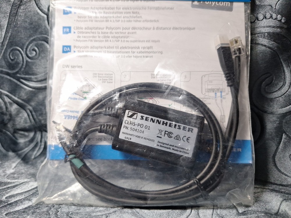 EPOS CEHS-PO 01 Polycom Adapter Cable for Electronic Hook Switch, New In Bag