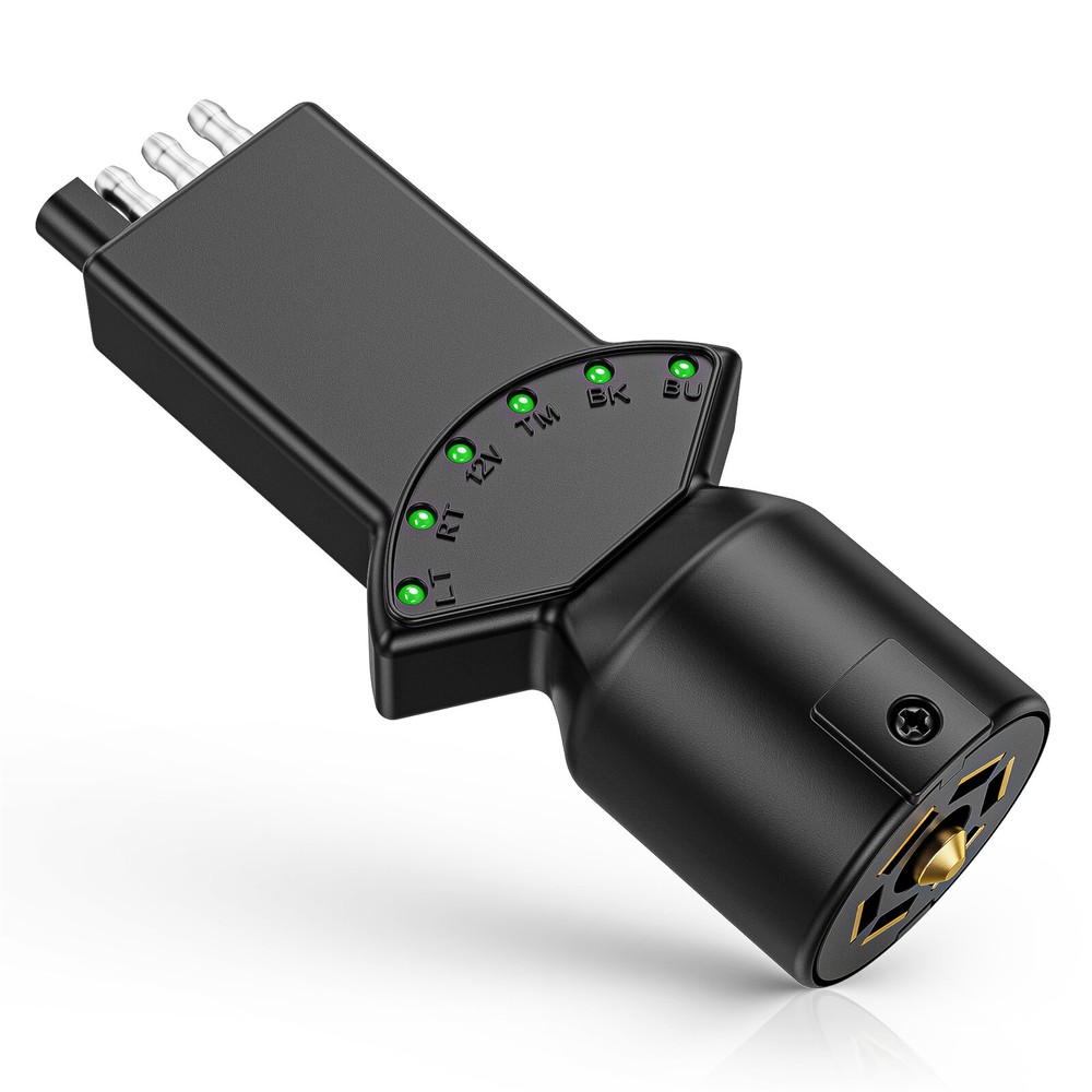 4Pin 7Way Blade Trailer Light Circuit Tester Mult-Function 6 LED Light Indicator