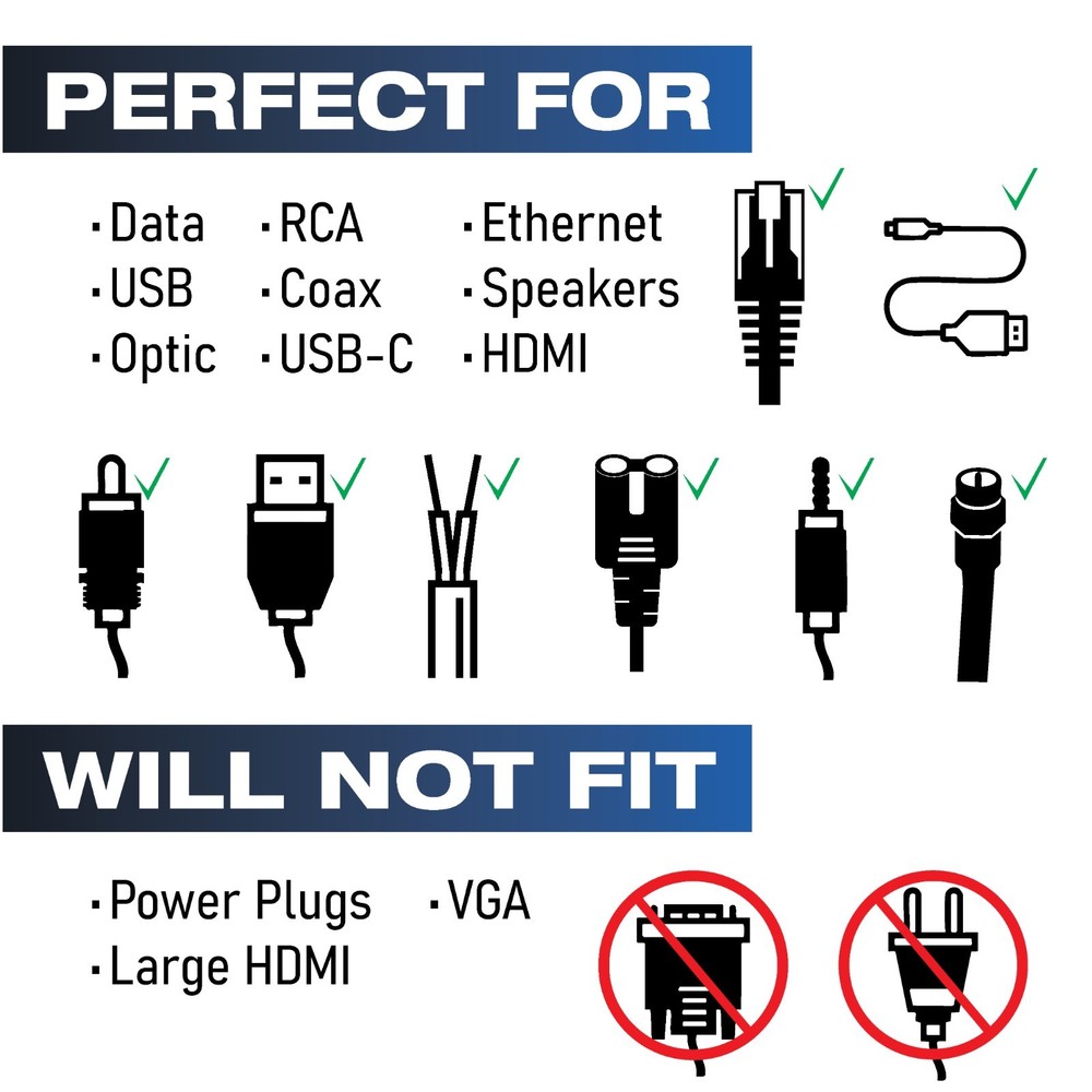 1.5" Cable Pass Through Port Spring Lock - 2 Pack -Black- Construct Pro Speedy’Z