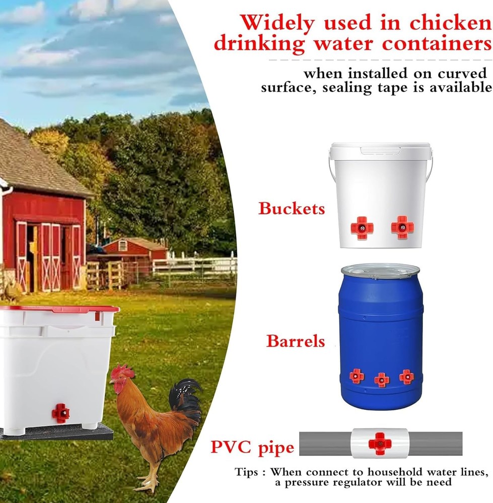 12 Pcs Horizontal Chicken Waterer Nipples with Drill Bits, Leakproof Poultry ...