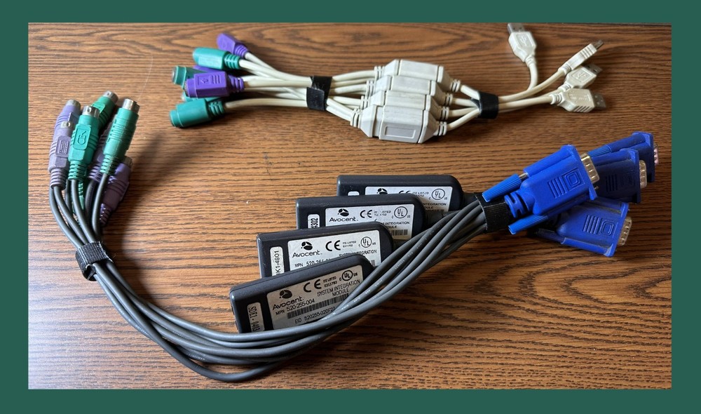 4 AVOCENT System Integration Modules 4-520-255-004 & 4-USB to PS2  adapters#735