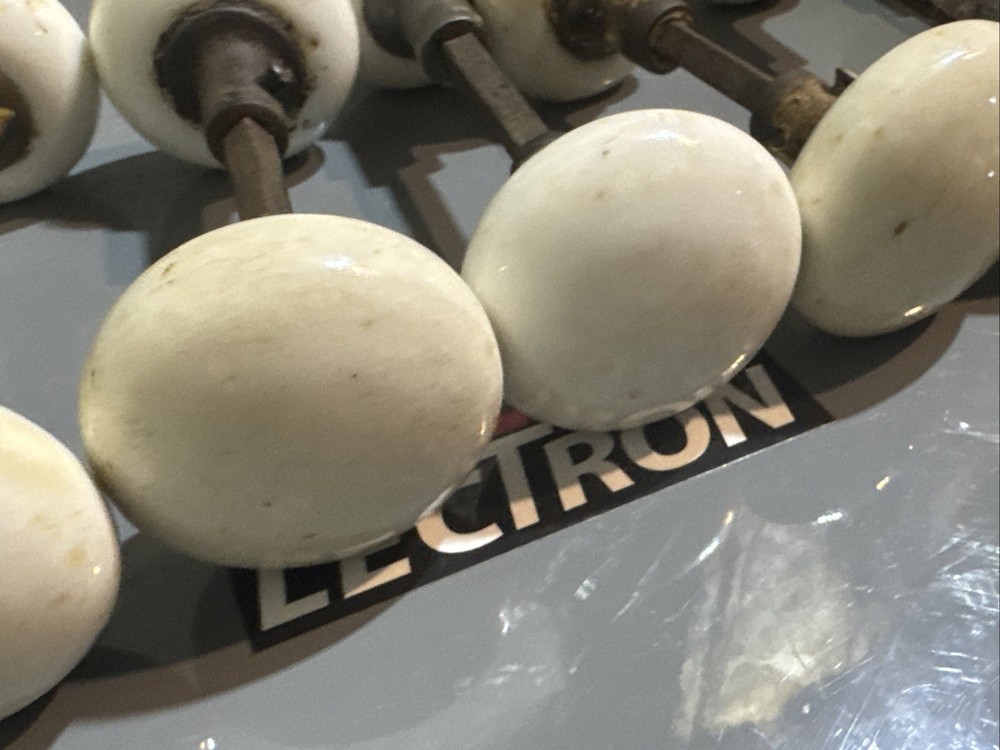 6 PAIR / SET VINTAGE WHITE PORCELAIN DOOR KNOBS 2” KNOB Width