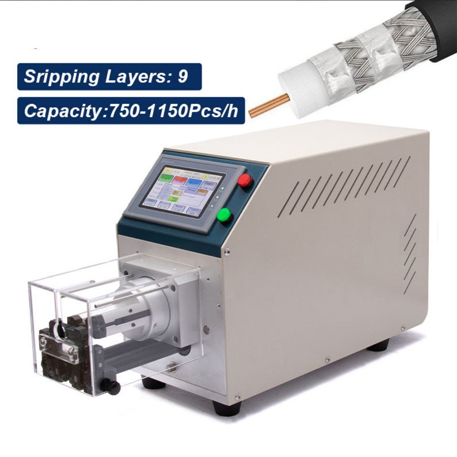 110V Semi-automatic Coaxial Wire Stripping Machine Multi-layer Rotary Stripper