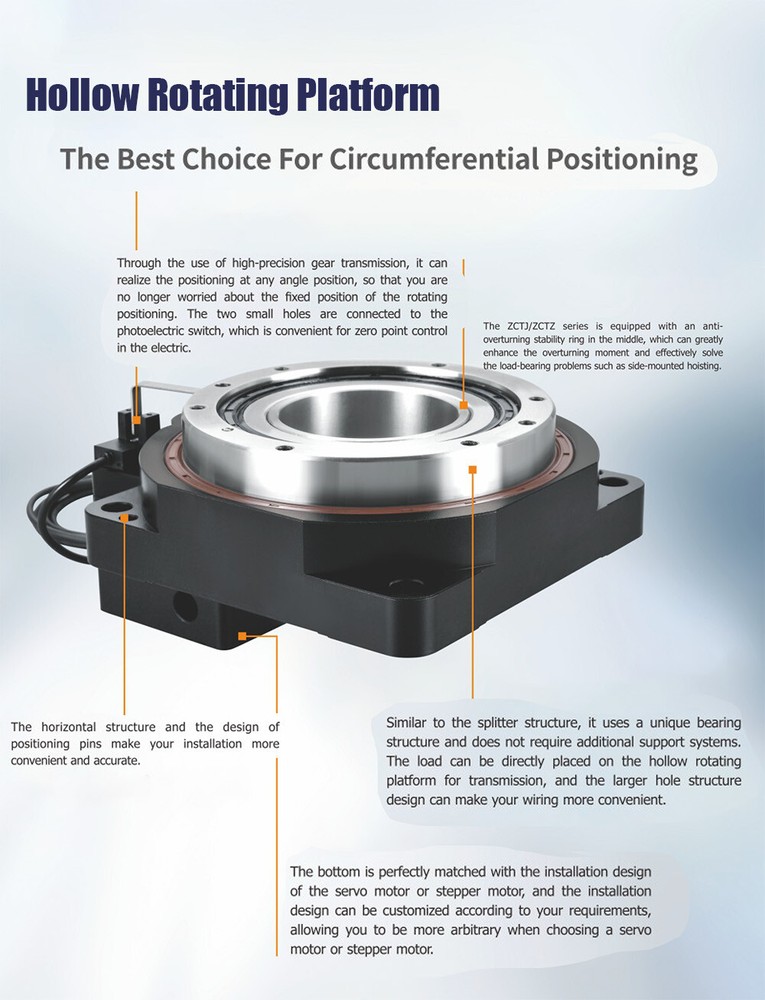 4th Axis Motorized Hollow Rotating Platform Indexing Rotary Can Replace DD MOTOR