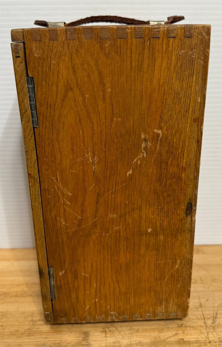 Vtg Microscope Wood Box Only!!! Tongue & Groove Corners Metal Latch Closure