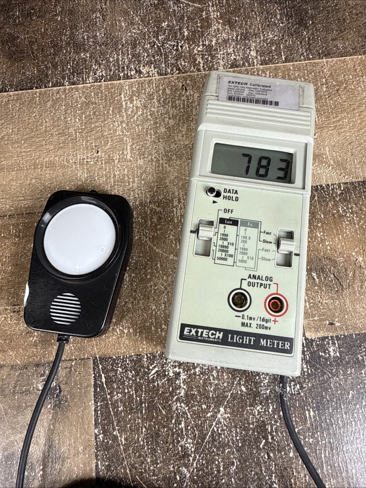 Extech 401025 Light Meter Digital Foot Candle Handheld Lux Fc Analog with Bag