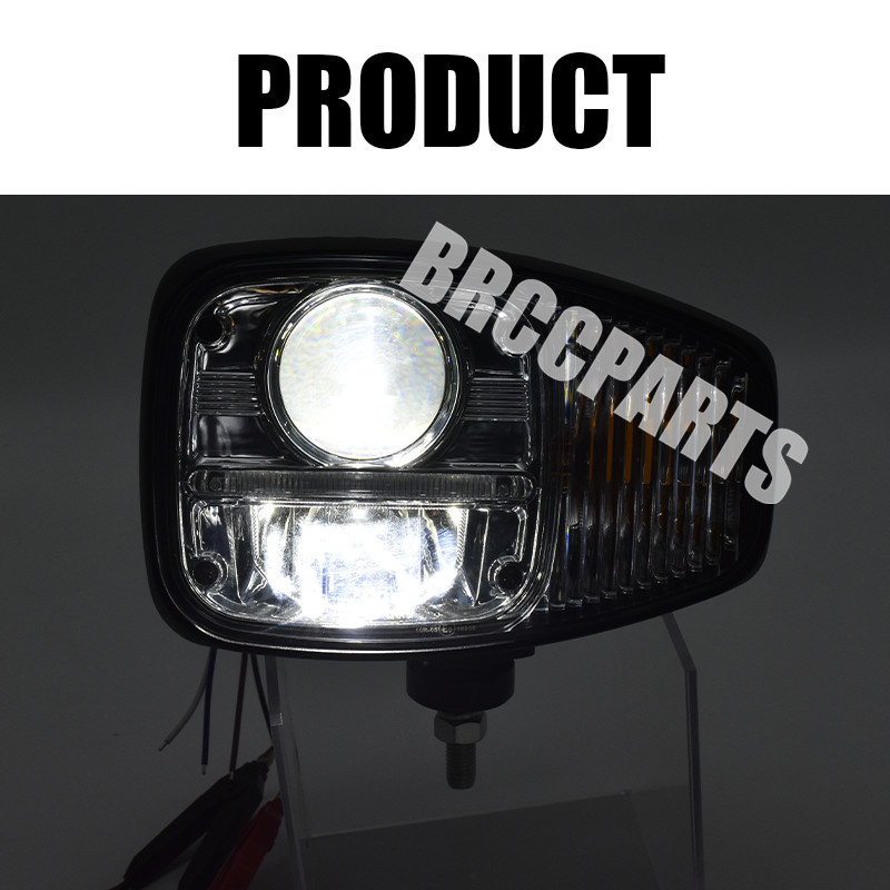 LED Headlights Assembly For CAT Backhoe Loader Telehandler 195-0189,195-0190