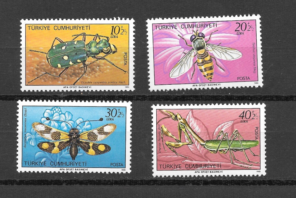 Turkey 1981 Useful Insects 2nd series Complete Set Mint Never Hinged **