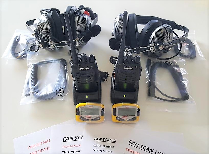 NASCAR HEADSET FANSCAN LINK AND TALK WIRELESS w/ RACECEIVER SCANNERS