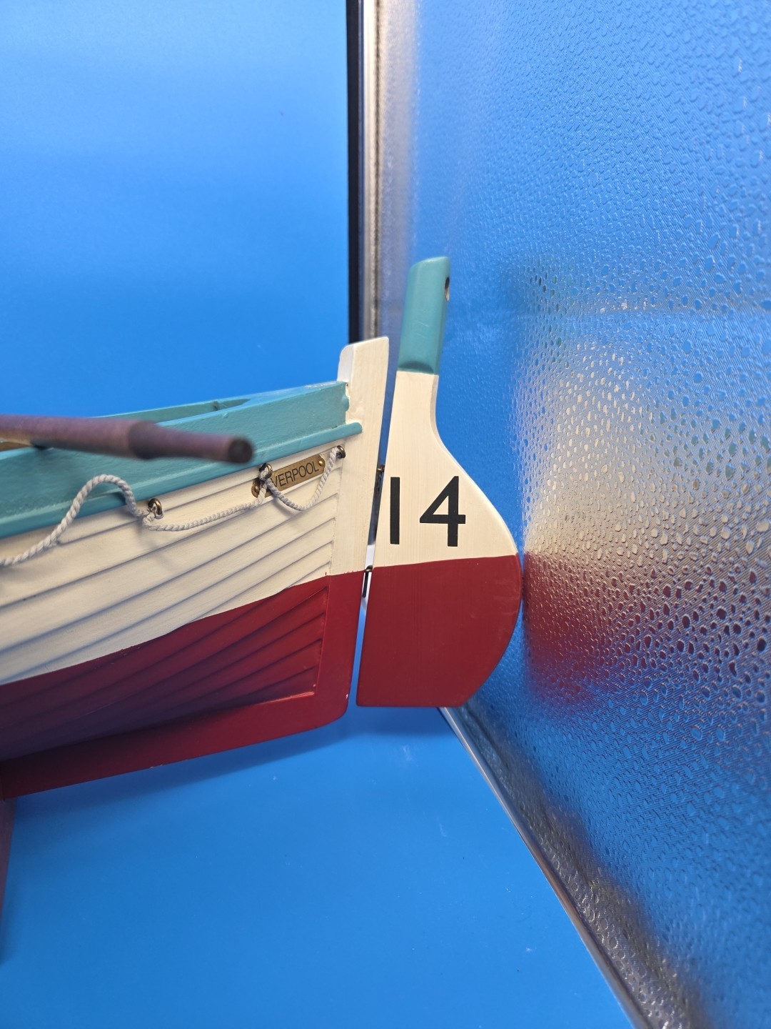 Vintage RMS Titanic Lifeboat No. 14 Replica 32" Wooden Model + Stands VERY NICE!