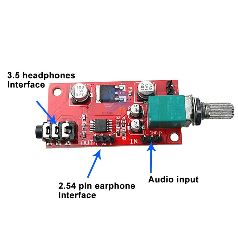 Mini Headphone Amplifier Module 3.5mm Interface Earphone Preamplifier Board DC
