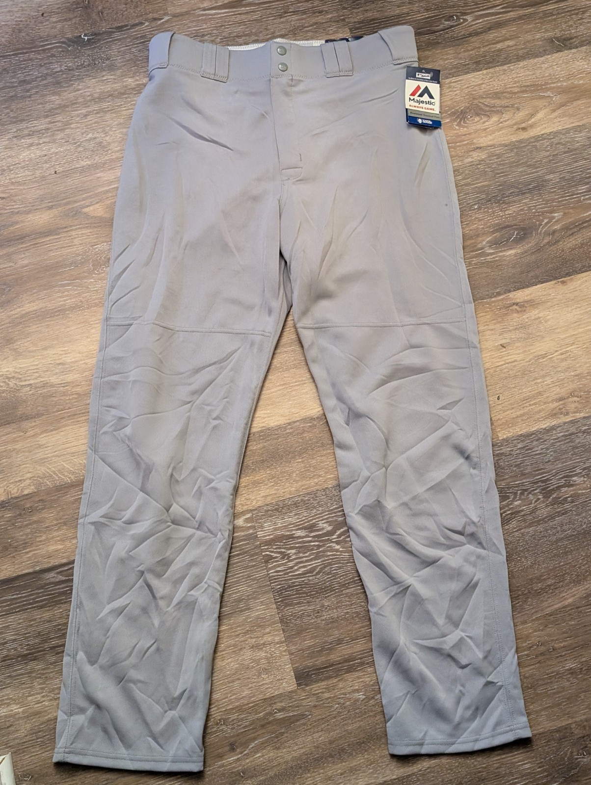 NEW Men's Majestic MLB ON-FIELD Cool Base Gray Baseball Pants L 36X32