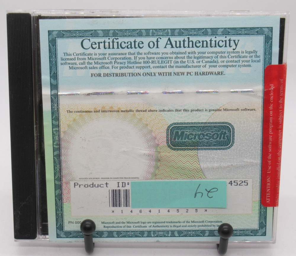VINTAGE MICROSOFT - MICROSOFT PLUS OEM PC CD-ROM SOFTWARE, OEM NEW PC DIST.