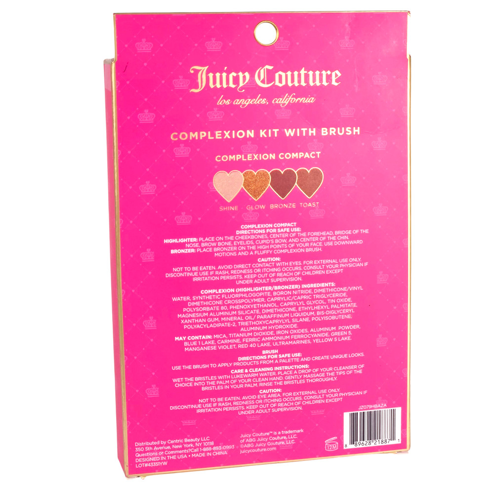 Juicy Couture Complexion Kit with Brush - Highlighter Bronzer Complexion Compact
