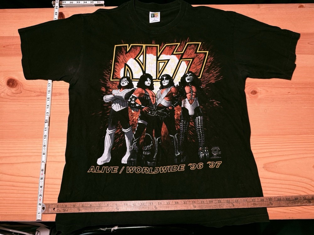 Vintage ‘96 KISS Alive Worldwide - Philadelphia Tour T-shirt, Black, Size XL
