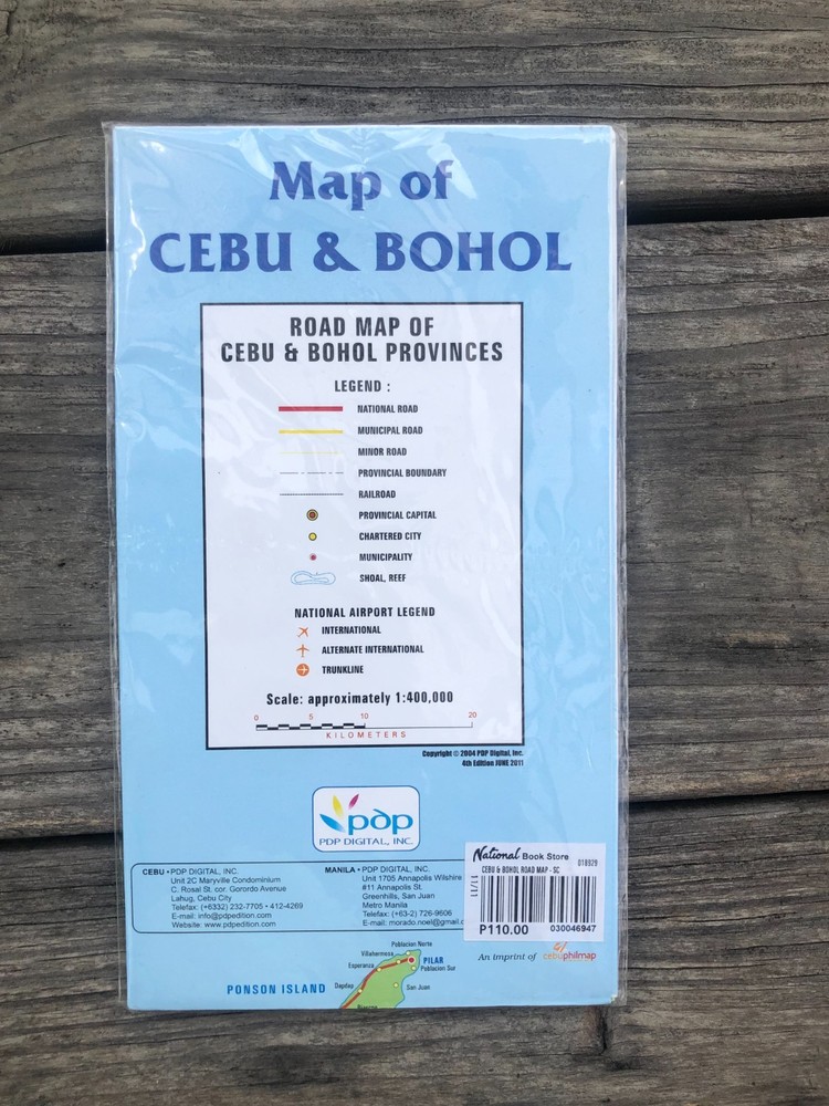 2004 Cebu Bohol Road Map - New in Plastic
