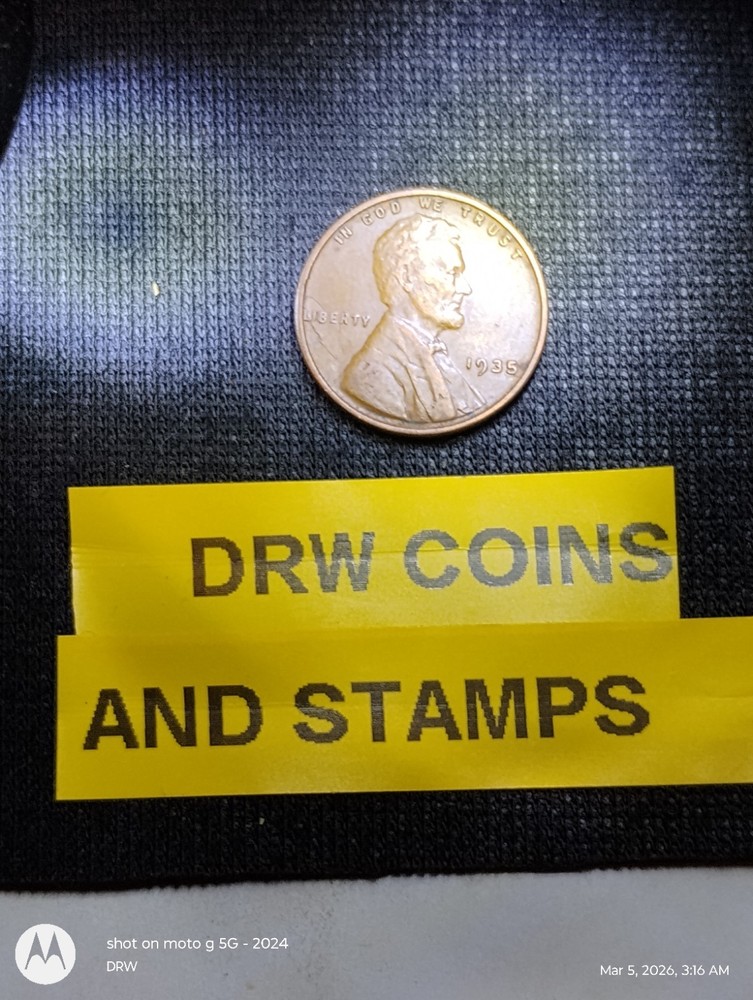 1935 Huge Attached Lamination ERROR Lincoln Wheat Penny - 1 cent