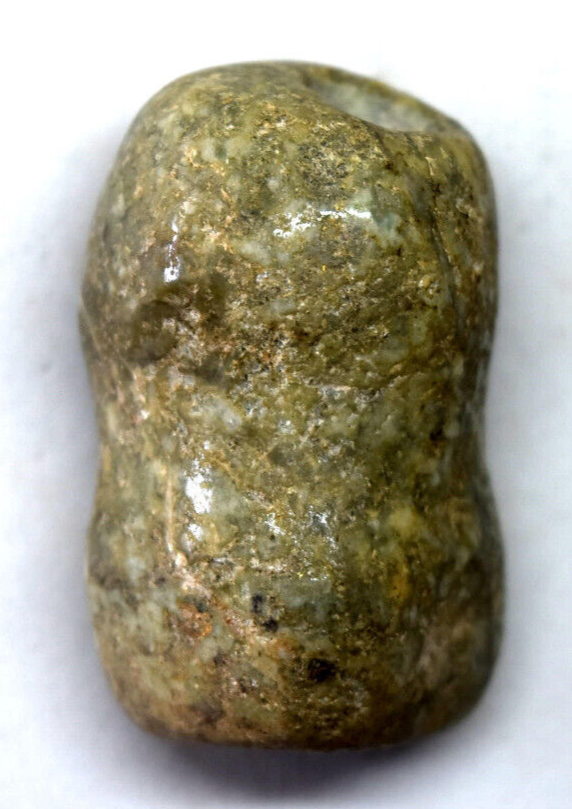 Large Ancient Pre Columbian Jade Bead 41X25mm