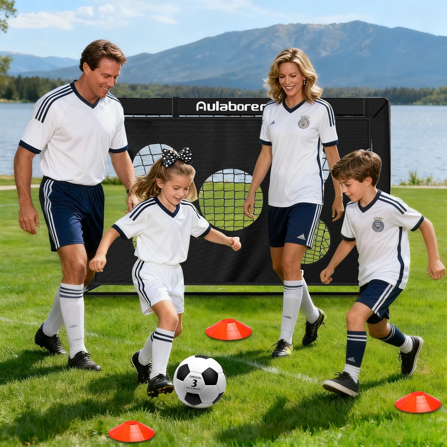 Soccer Goal, 4X3Ft Kids Soccer Goals Set for Backyard, Portable Pop-Up Soccer Ne