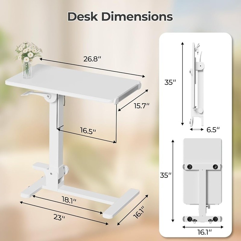 Foldable Portable Desk Adjustable Height Computer Workstation Home Office New
