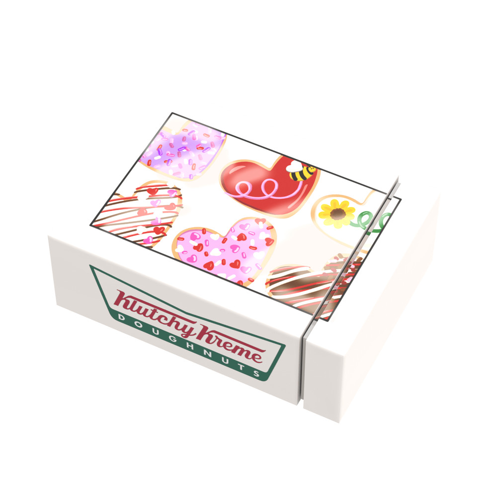 Boxed Donuts - Valentines Sweet Treat - Custom Printed Minifig Candy Accessory