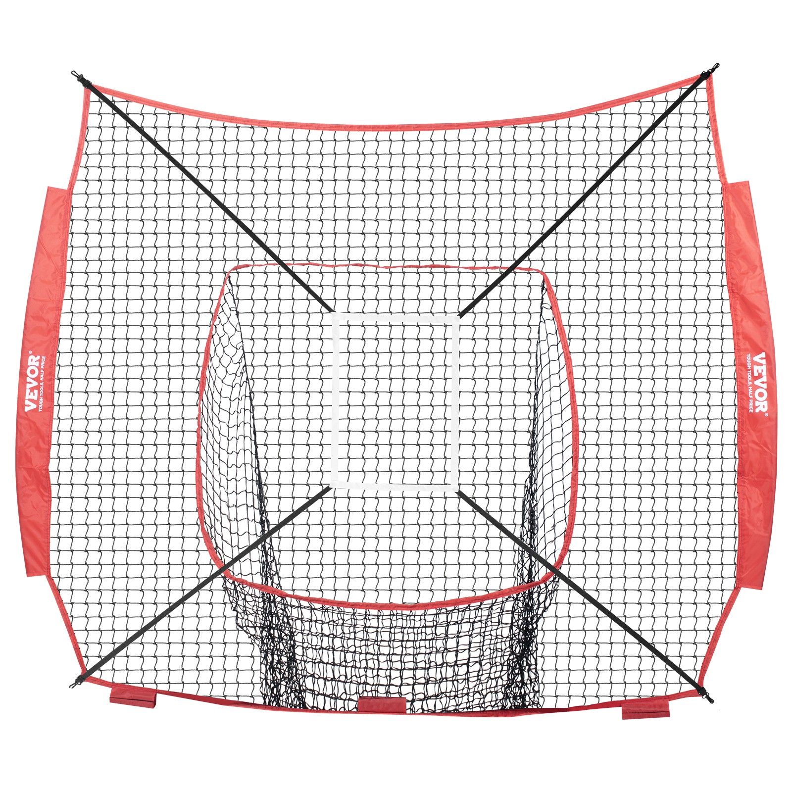 VEVOR 7x7 ft Baseball Softball Practice Net Hitting Batting Training Strike Zone