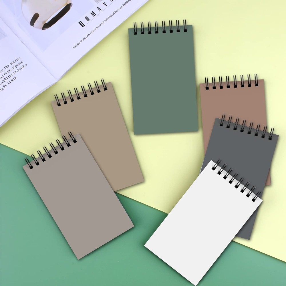 Utron 6Pcs Spiral Notebook, Double Loop Pocket Notebook, Office Style Mini No...