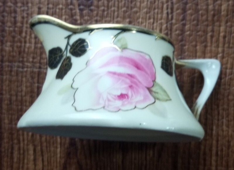 Antique - Z.S. & Co Bavaia Royal Munich, Hand Painted Creamer and Sugar Bowl