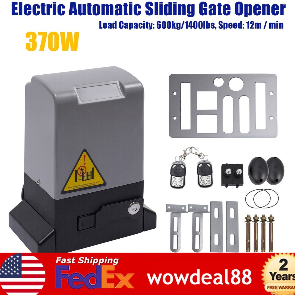 1400LBS Electric Automatic Sliding Gate Opener Door Operator&Remote Control 370W