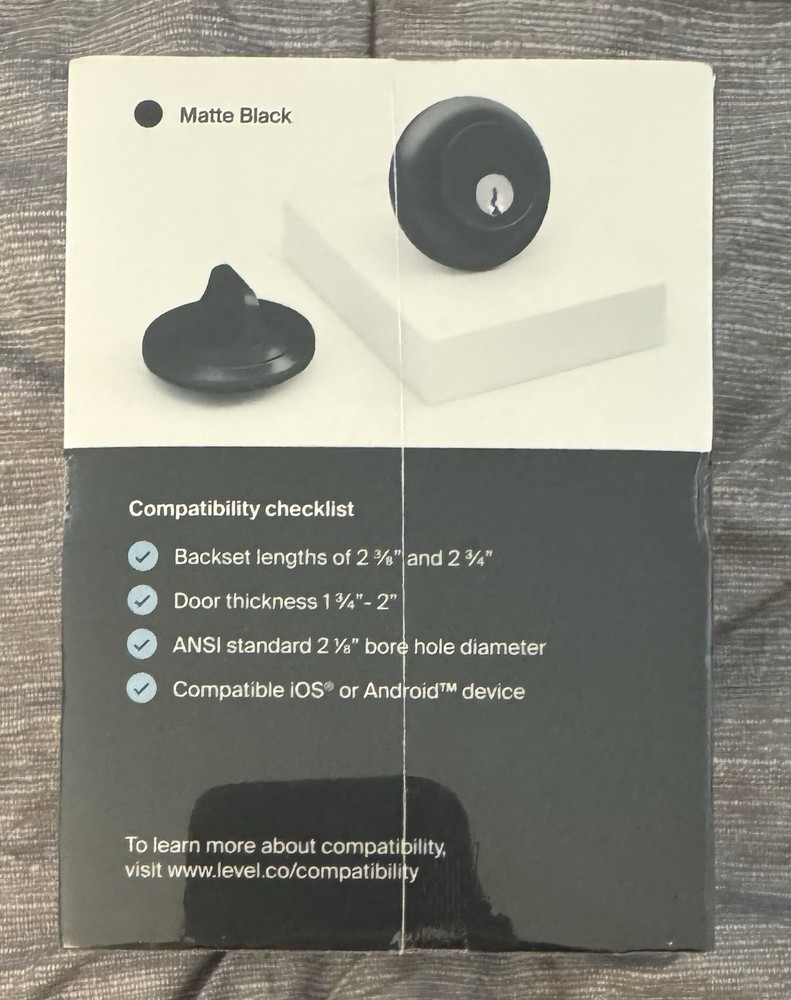Level Lock Smart Lock Matte Black C-L14U Model B4 Touch Edition