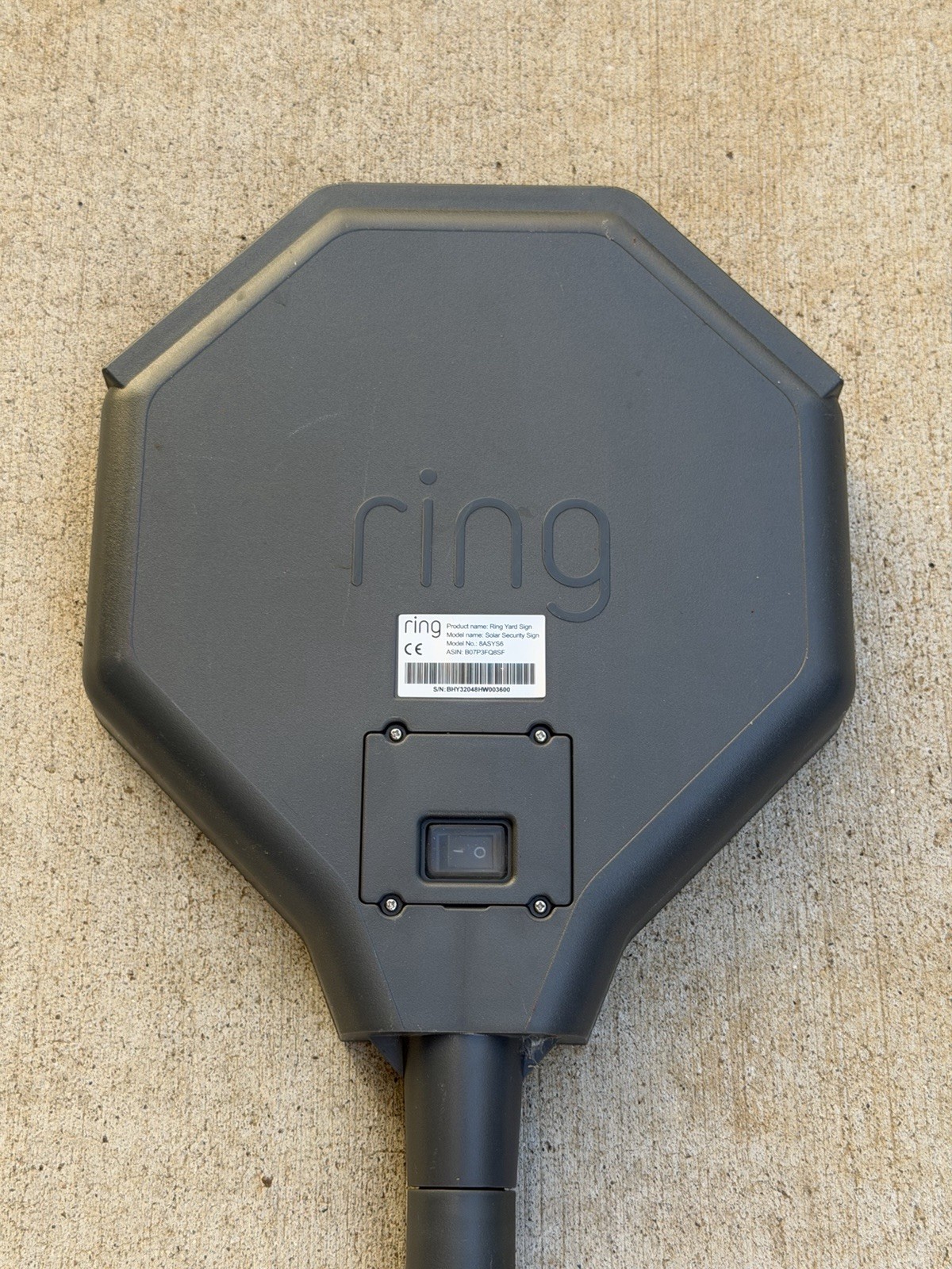 RING 8ASYS60EN0 Solar Yard Sign Lights Up Authentic Security Surveillance