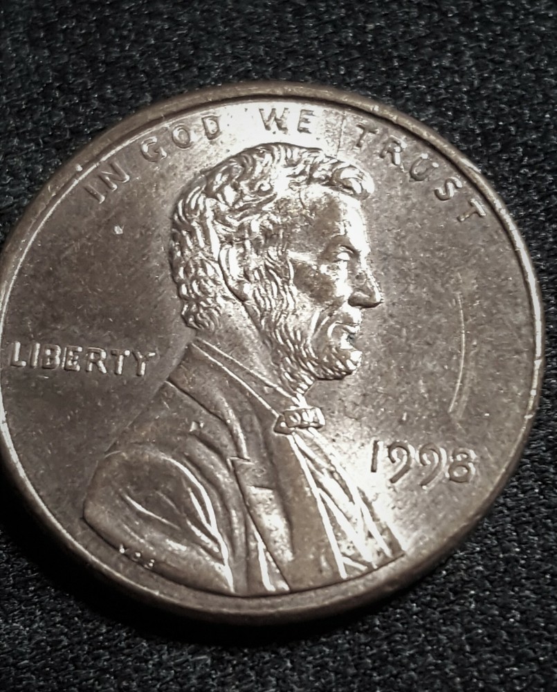 1998 P Lincoln Cents Error Die Crack