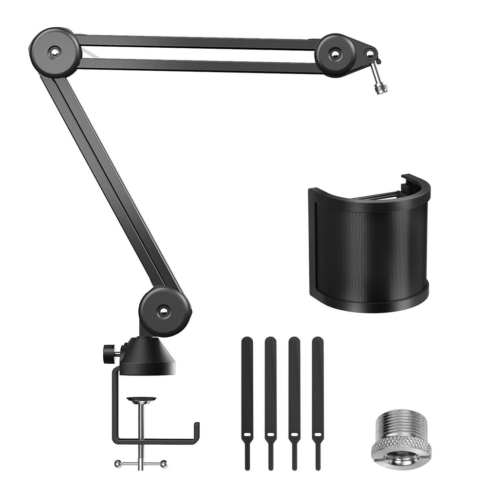 TONOR Microphone Boom Arm Microfono Arm with Extra-large Pop Filter