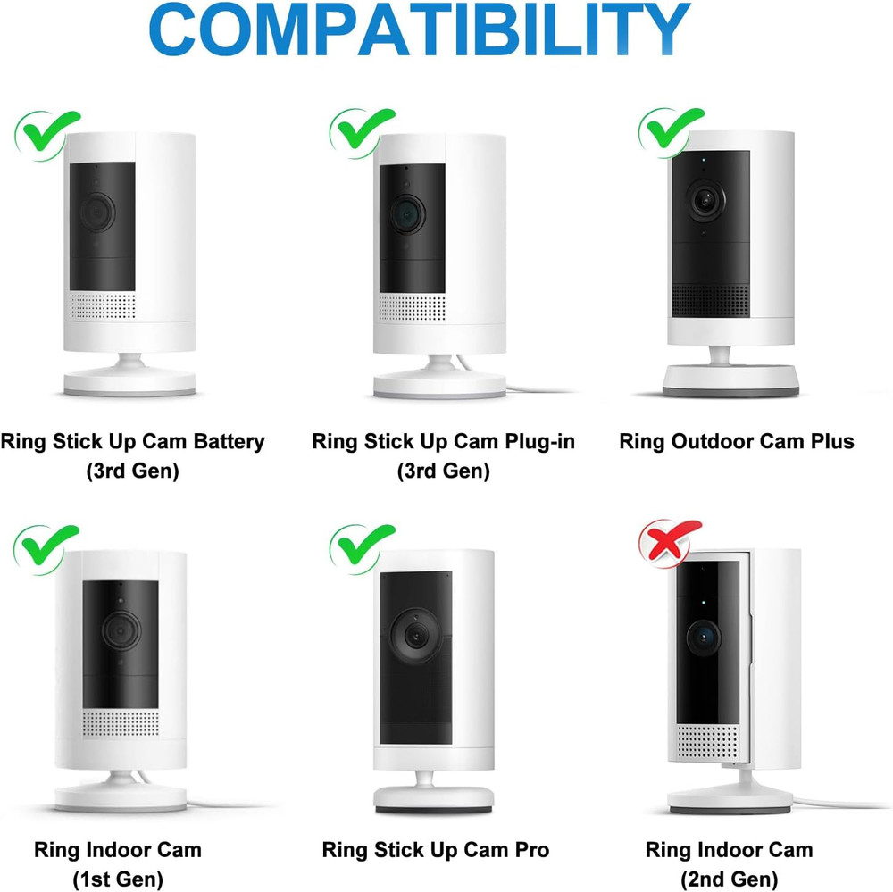 2Pack Adjustable Security Wall Mount Bracket for Ring Stick up Cam & Ring Outdoo