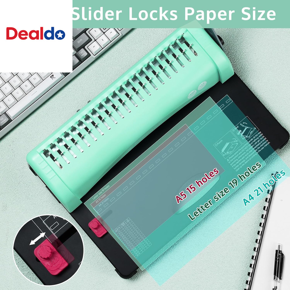 Binding Machine, 21-Hole 450 Sheets Paper Comb Punch Binder Machine for Letter S