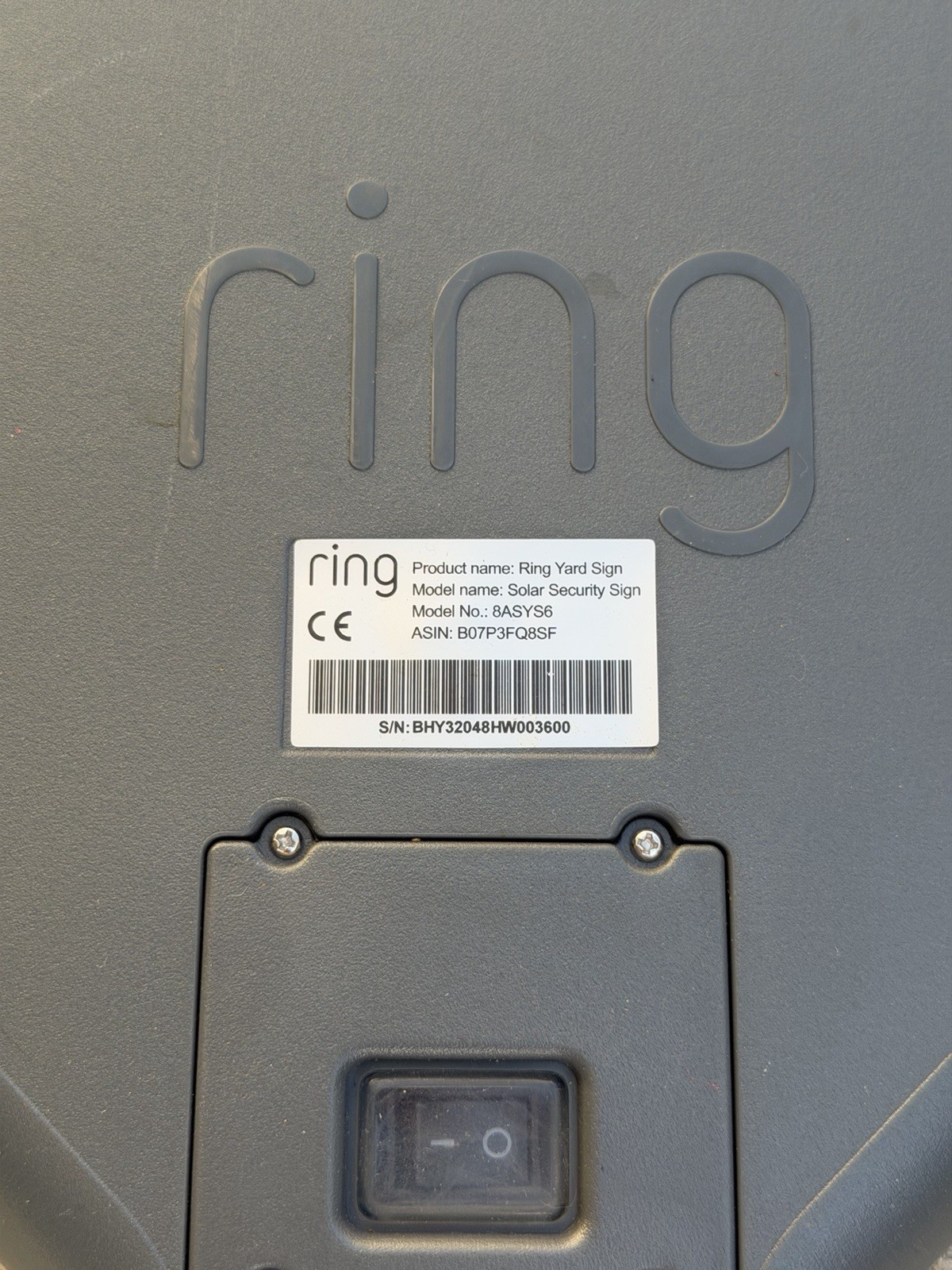 RING 8ASYS60EN0 Solar Yard Sign Lights Up Authentic Security Surveillance