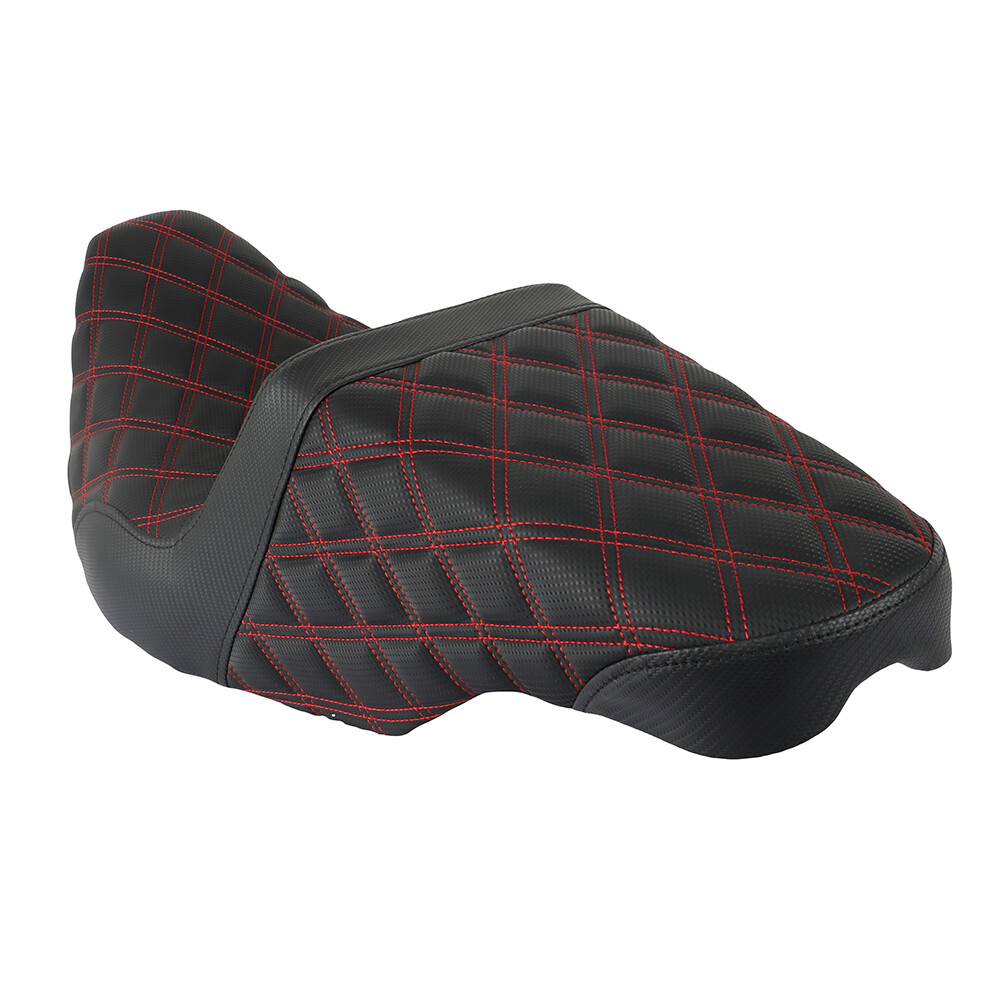 Red Lattice Stitch Step-Up Seat For Touring Road King Electra Street Glide 08+