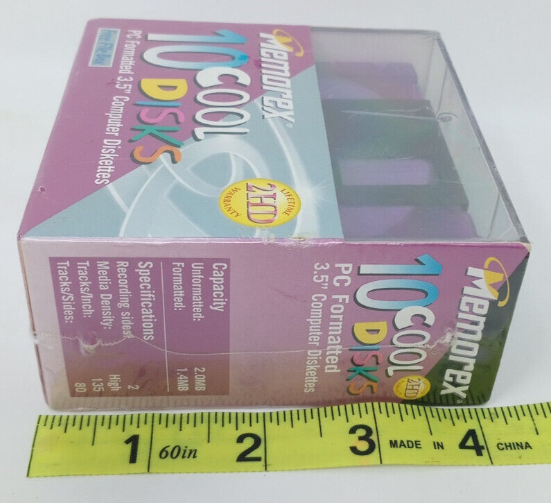 10 Pack Memorex 2HD 3.5" Computer Diskettes PC Format Cool Disks -New Sealed