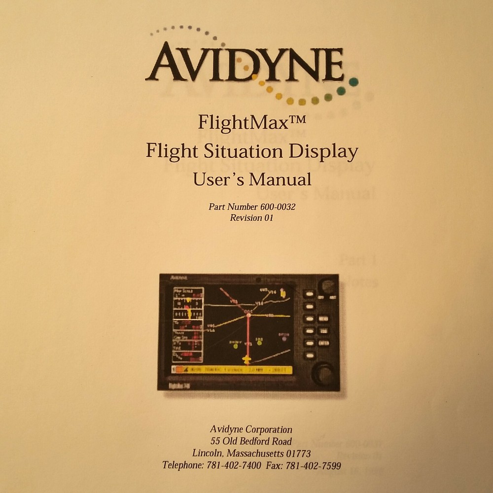 Avidyne FlightMax FSD User Manual