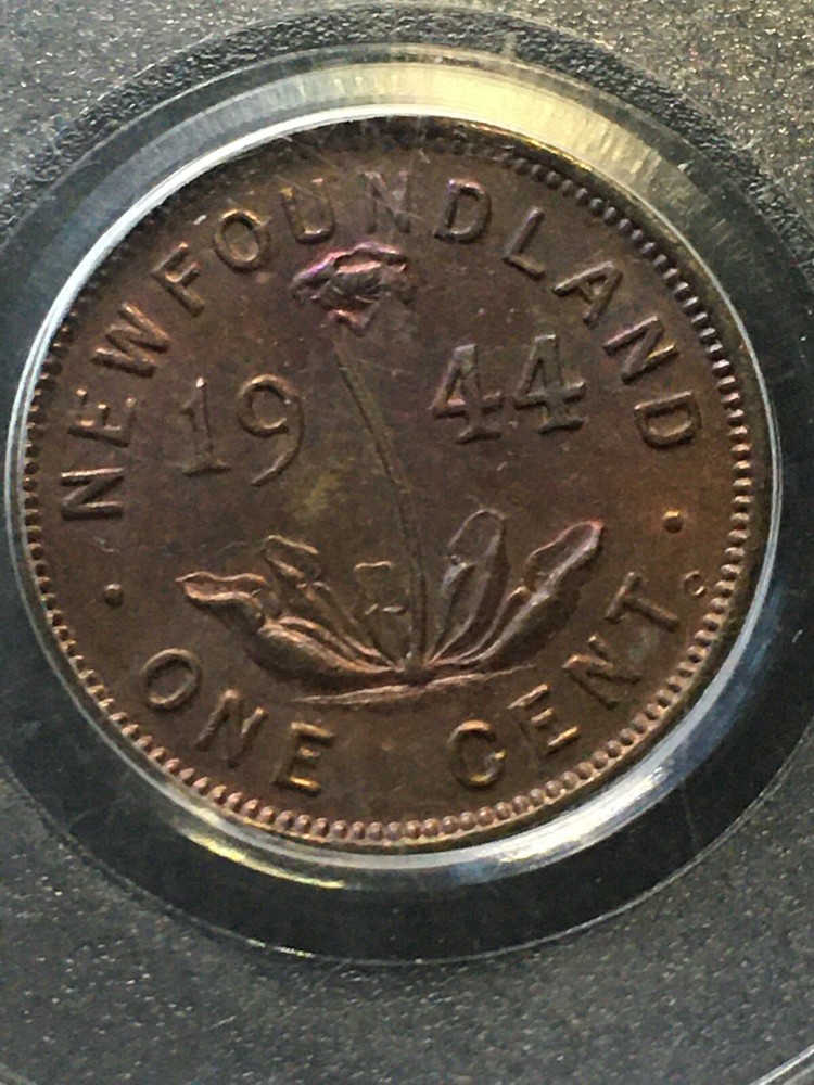 1944C PCGS Graded Newfoundland, Small ¢1 Cent, **MS-62** #7750