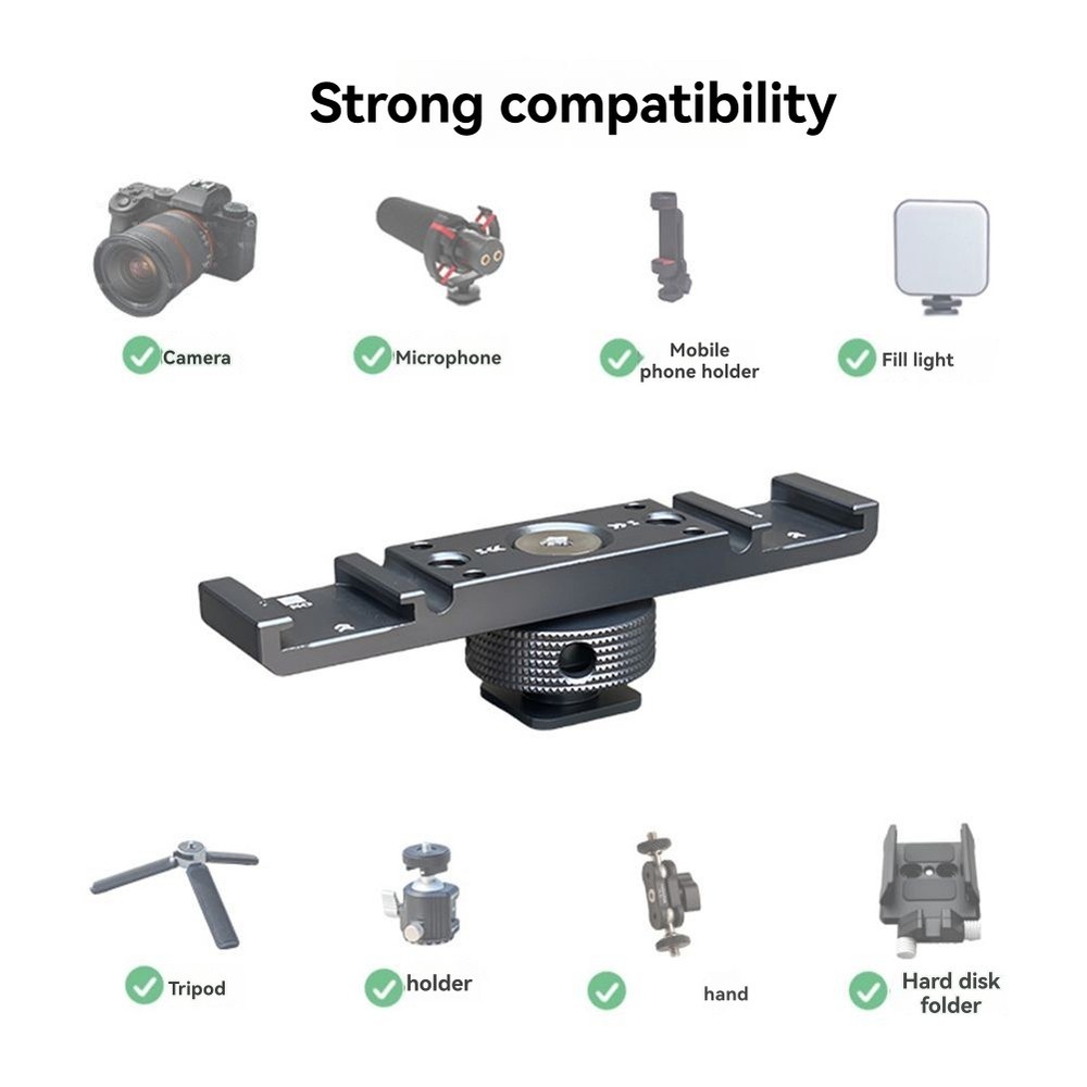 Cold Shoe Mount Adapter ExtensionBar Bracket Stand for Camera MobilePhone3421