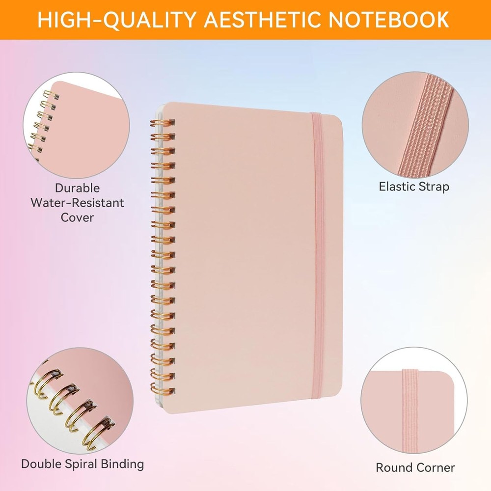 4 PCS Small Spiral Notebook 5x7, Spiral Journal Notebook, Notebooks for Work,...