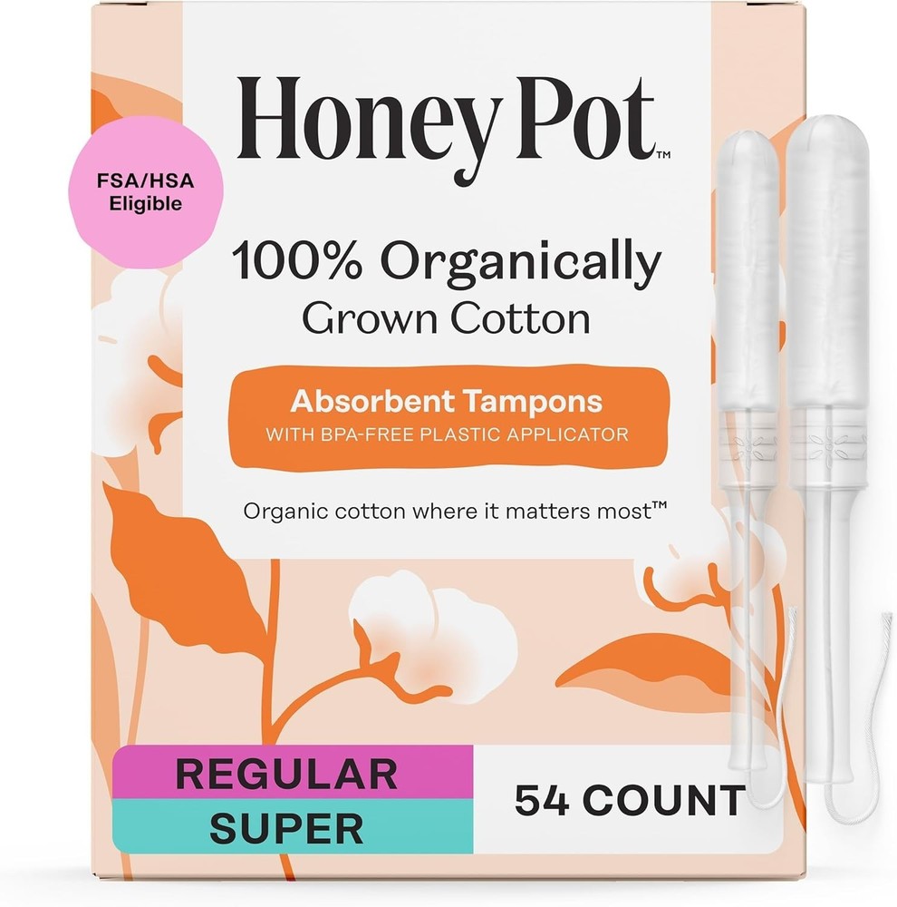 Multipack -100% Organic Cotton Core Tampons w/ Plastic Applicator - Regular &...