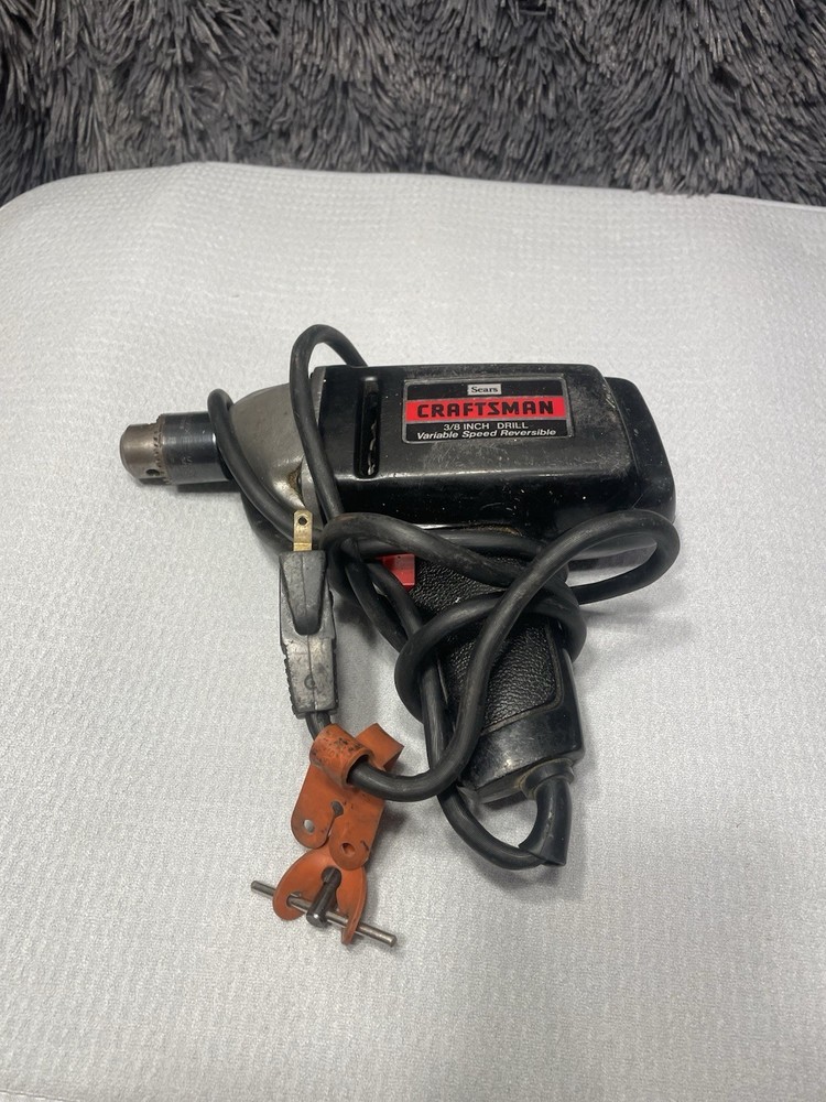 Craftsman 3/8 Inch Corded Drill Variable Speed Reversible Keyed Black/Silver