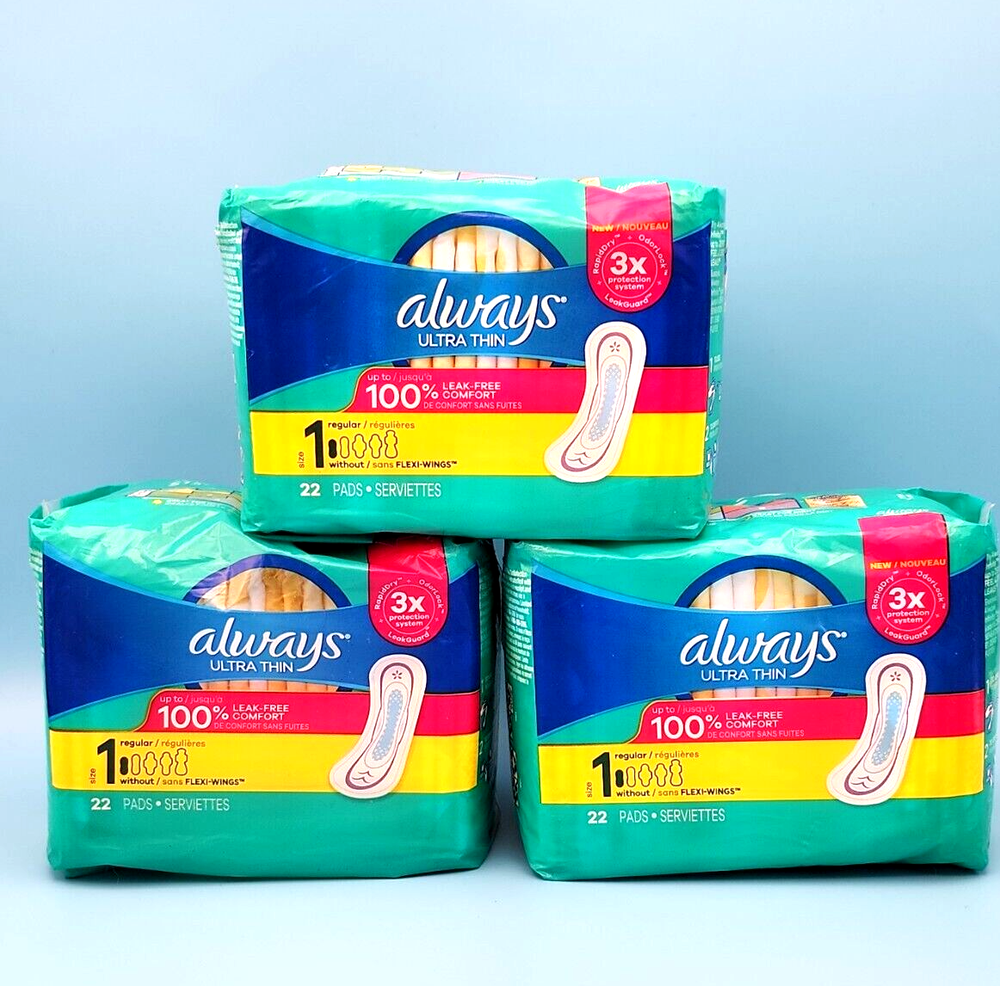 Pads Regular Ultra Thin 2x Always 22 Each