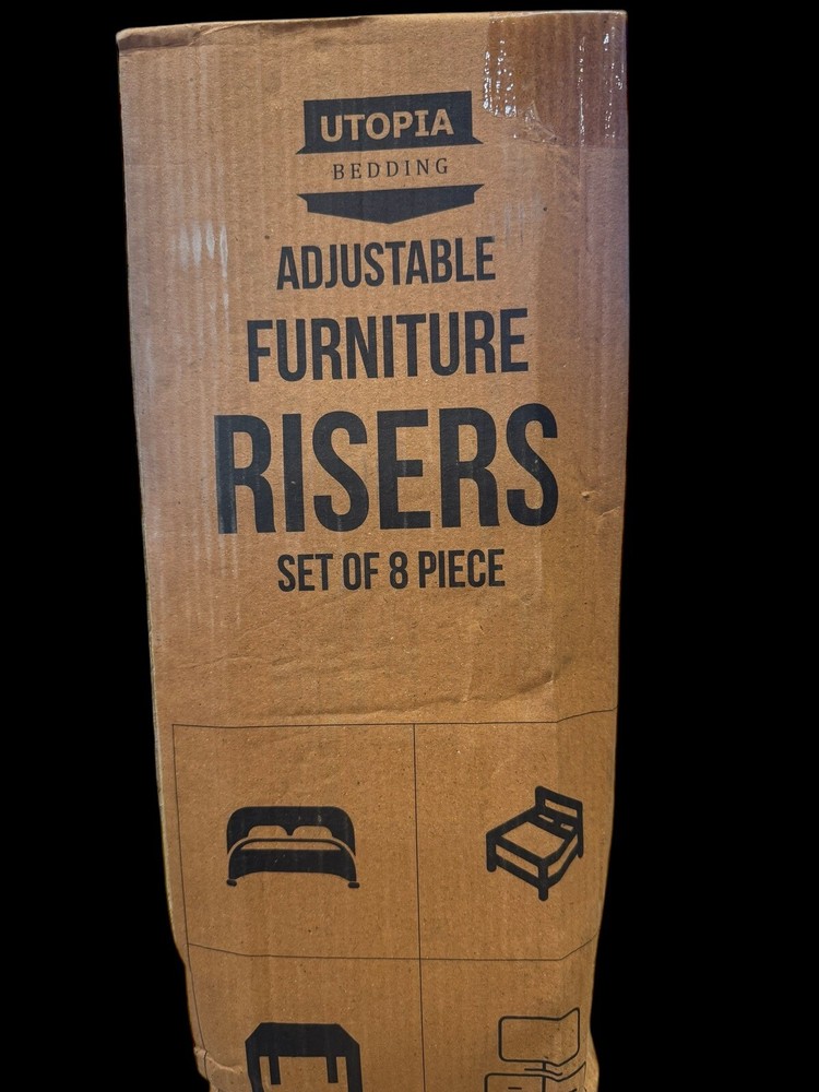 Utopia Bedding UB936 Adjustable Furniture Risers 3-8” - Brown