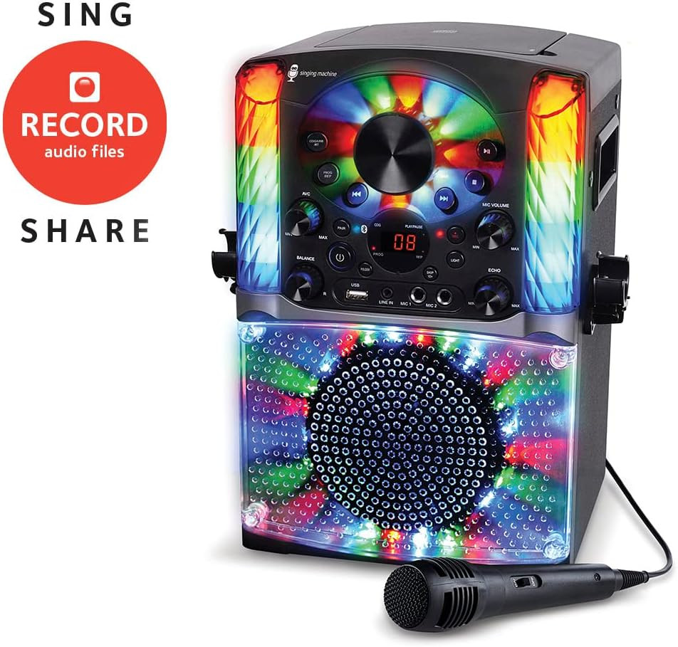 SML625BTBKD Karaoke Machine, Portable Bluetooth CD+G Karaoke System, Black