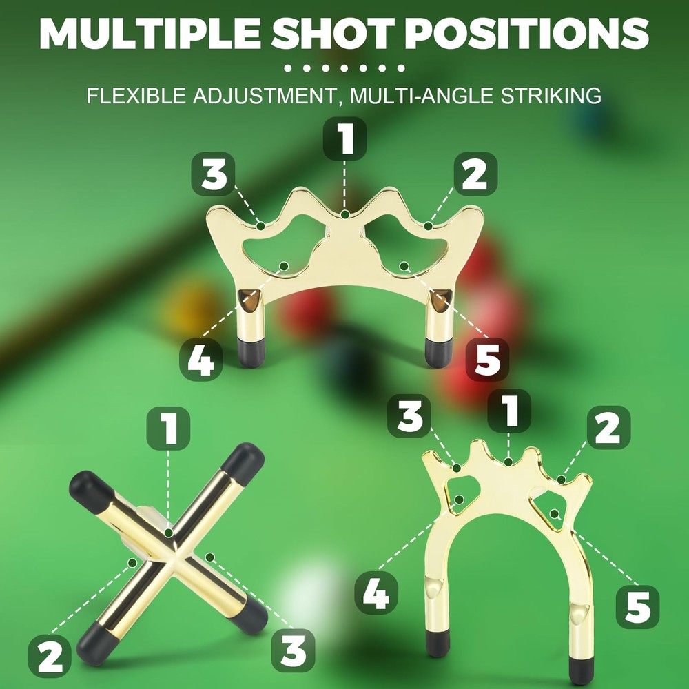 EOTJYAO Pool Bridge Stick, Professional Retractable 3Pcs Head, brass