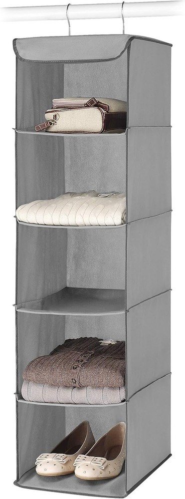Space-Saving 5 Section Closet Organizer with Metal Frame - Easy Access Shelves